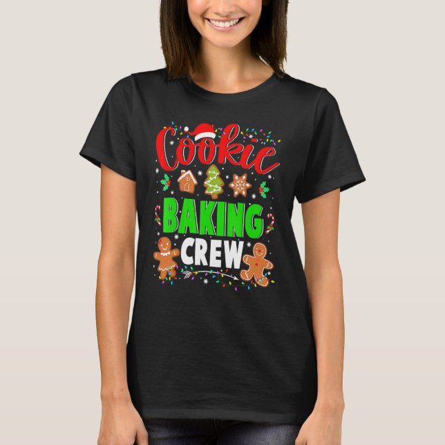 T-shirt Équipe de fabrication de biscuits de Noël Père Noë (Devant)