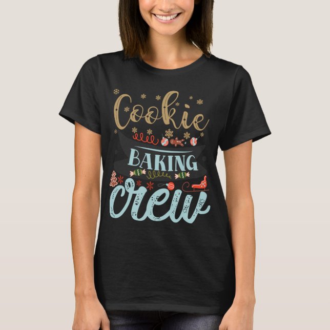T-shirt Équipe de fabrication de biscuits T Shir Noël Fami (Devant)