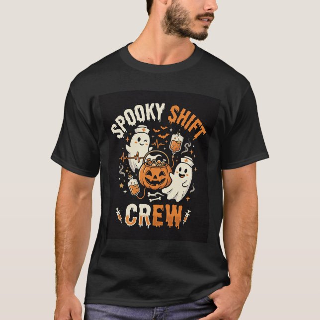T-shirt Équipe de fantômes d'infirmières d'Halloween (Devant)