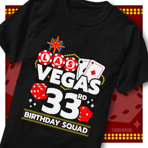T-shirt Équipe de fête au casino pour les 33 ans de Vegas