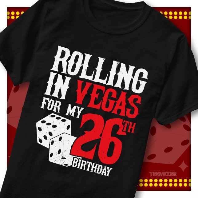 T-shirt Équipe de fête aux dés pour les 26 ans qui dévalen (Créateur téléchargé)