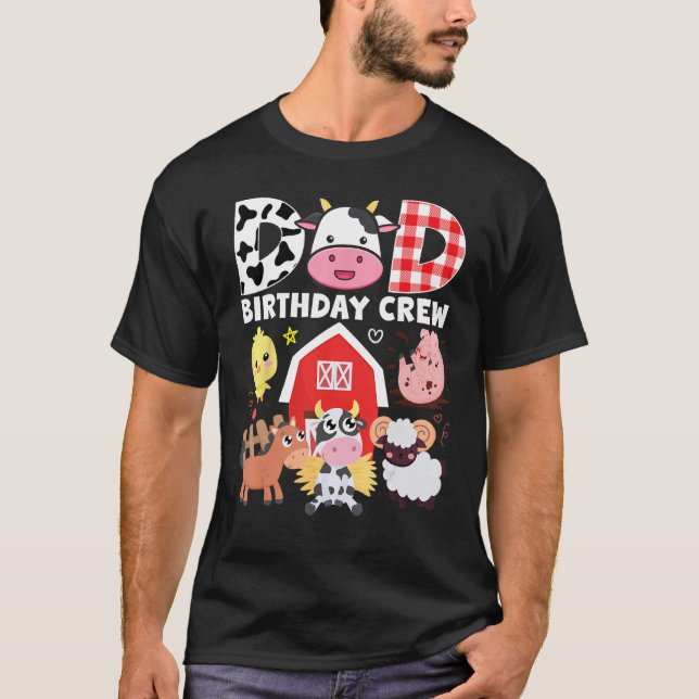 T-shirt Équipe de fête d'anniversaire de papa vache Thème  (Devant)