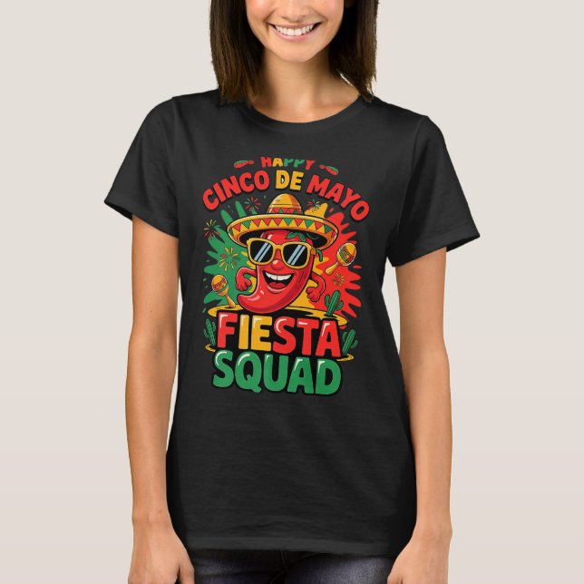 T-shirt Équipe de fête de Cinco De Mayo Drôle Mexicain 5 D (Devant)