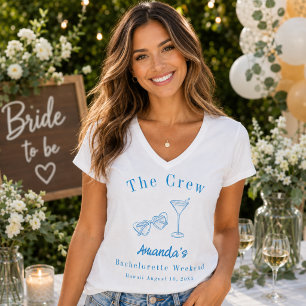 T-shirt Équipe de fête de weekend de Bachelorette plage bl