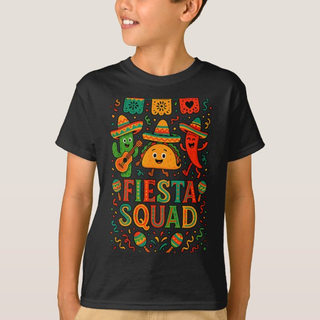 T-shirt Équipe de fiesta drôle cinco de mayo chapeau cactu (Devant)