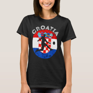 T-shirt Équipe de football de Hrvatska Drapeau croate Foot
