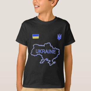T-shirt Équipe de football d'Ukraine Maillot Ukr Carte et