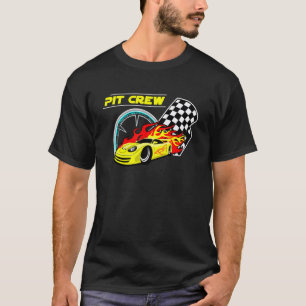 T-shirt Équipe de fosse Mécaniciens automobiles Drapeaux à