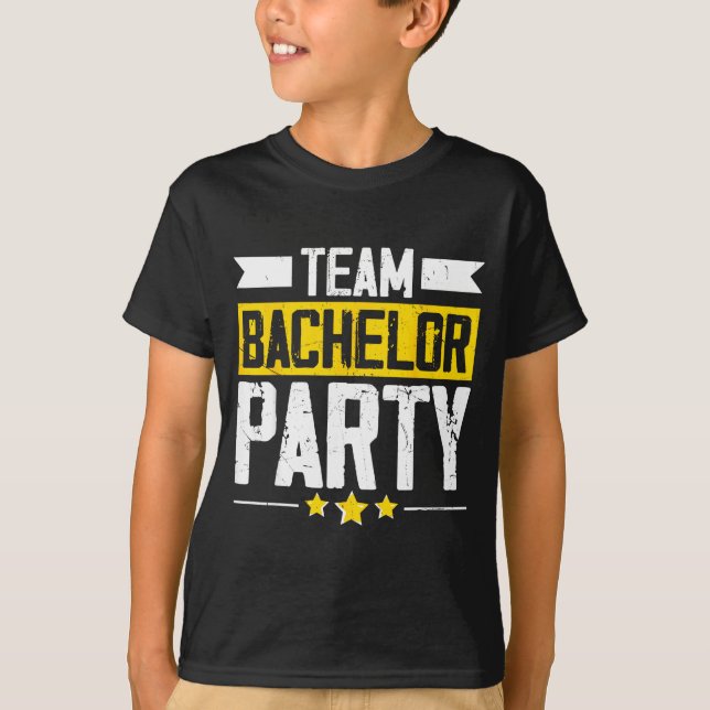 T-shirt Équipe de garçon de bachelor ami du marié mariage  (Devant)