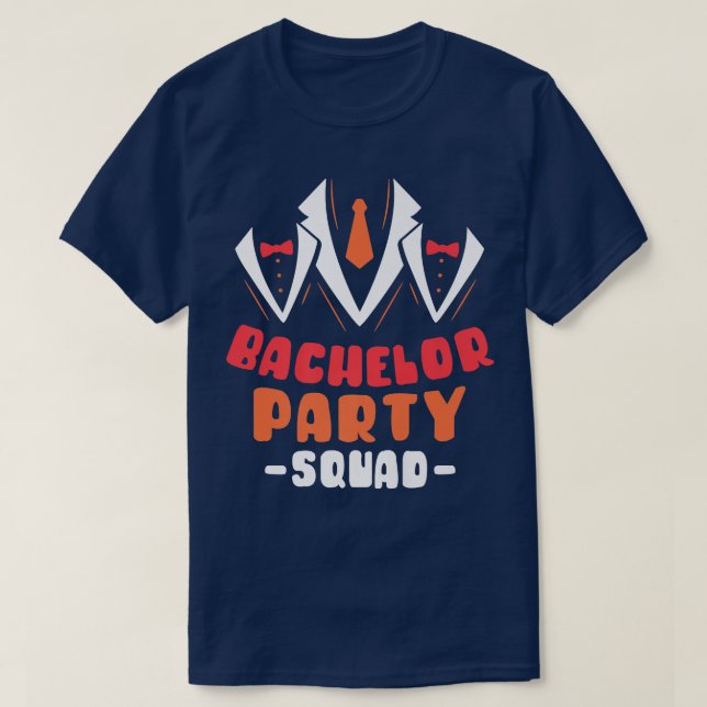 T-shirt Équipe de garçon de bachelor Marié Équipe de marié (Design devant)