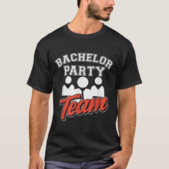 T-shirt Équipe de garçon de bachelor mariée _8  (Devant)