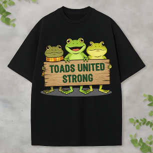 T-shirt Équipe de Grenouille Mignonne Tenant un Panneau de