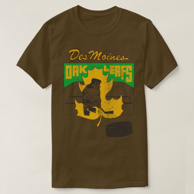 T-shirt Équipe de hockey des Moines Oak Leafs 70s (Design devant)