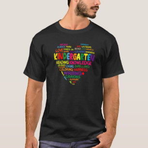 T-shirt Équipe De Jardin D'Enfants Coeur Retour À L'École 