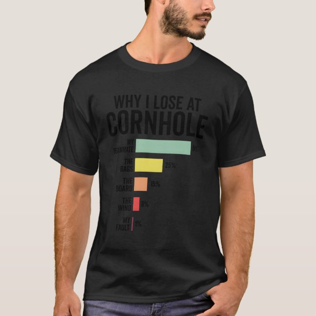 T-shirt Équipe De Joueurs De Cornhole Pourquoi Je Perds À  (Devant)