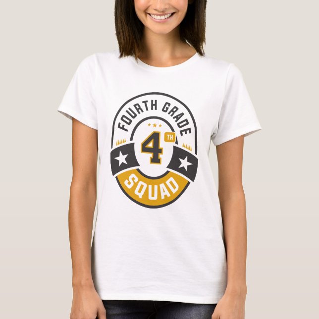 T-shirt Équipe de la 4e année de l'équipe de retour à l'éc (Devant)