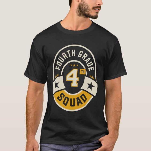 T-shirt Équipe de la 4e année de l'équipe de retour à l'éc (Devant)