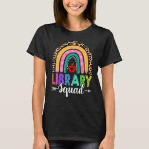 T-shirt Équipe de la bibliothèque Léopard arc-en-ciel Ense