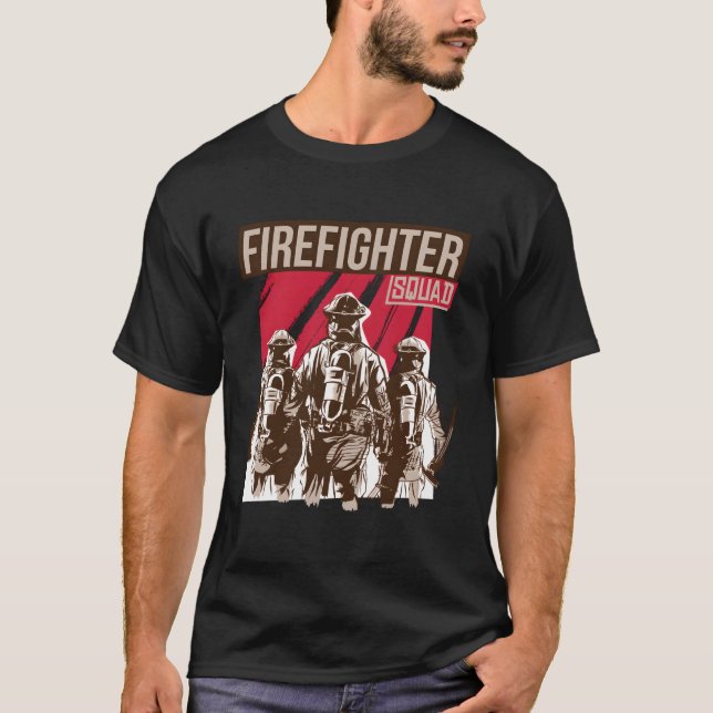 T-shirt Équipe De La Brigade D'Incendie En Tant Que Brigad (Devant)