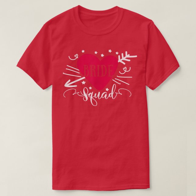 T-shirt Équipe de la mariée Arc Cœur Mariage et Enterremen (Design devant)