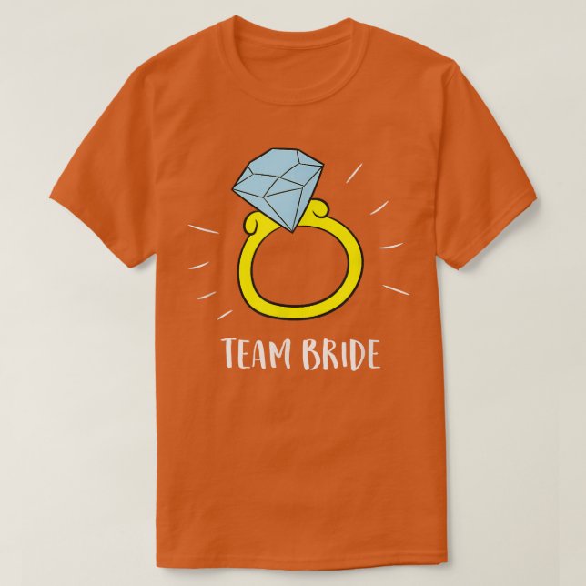 T-shirt Équipe de la mariée  Bague en diamant  (Design devant)