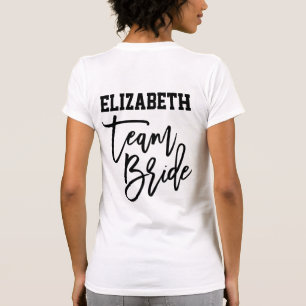 T-shirt Équipe de la mariée Citation Noir Simple Demoisell