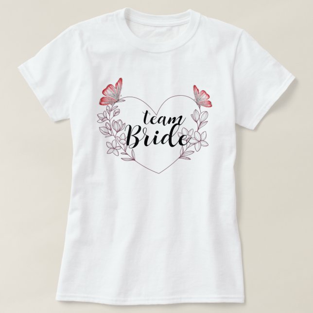 T-shirt Équipe de la mariée enterrement de vie de jeune fi (Design devant)