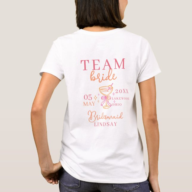 T-shirt ÉQUIPE DE LA MARIÉE ! Fête de Bachelorette avec Co (Dos)