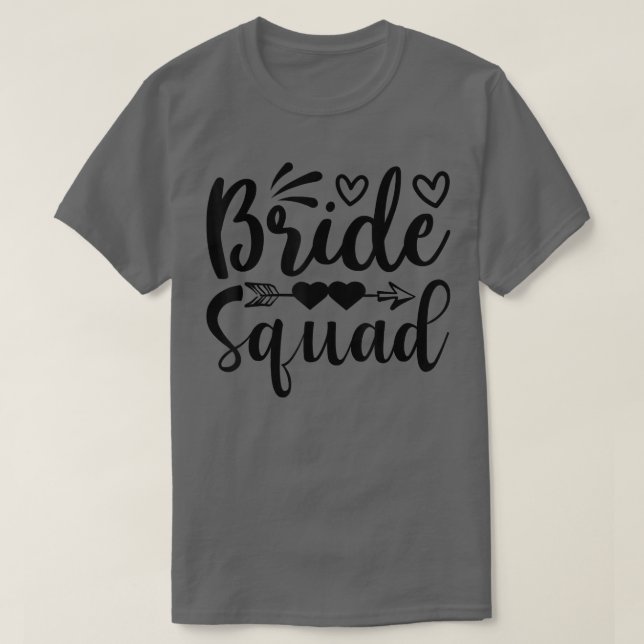 T-shirt Équipe de la mariée Flèche Cœur Mariage et Enterre (Design devant)