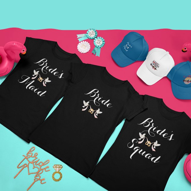 T-shirt Équipe de la mariée personnalisée Lovey Dovey Demo (Créateur téléchargé)