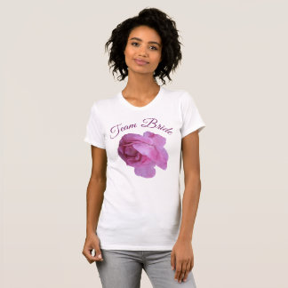 T-shirt Équipe de la mariée rose floral fête de hen party