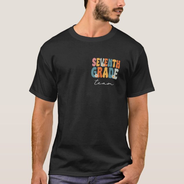 T-shirt Équipe de la septième année Super Retour à l'école (Devant)