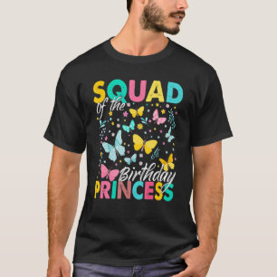 T-shirt Équipe De L'Anniversaire Princesse Papillon Girl E