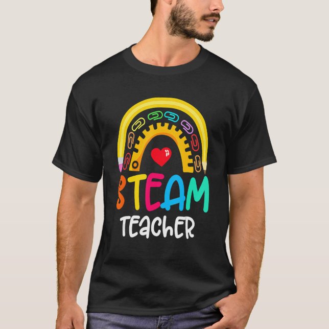 T-shirt Équipe De L'Enseignant À Vapeur Retour À L'École (Devant)