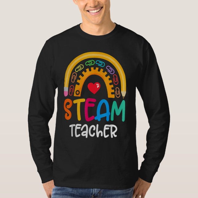 T-shirt Équipe De L'Enseignant À Vapeur Retour À L'École (Devant)