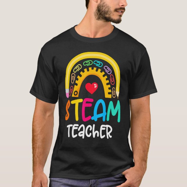 T-shirt Équipe De L'Enseignant À Vapeur Retour À L'École (Devant)