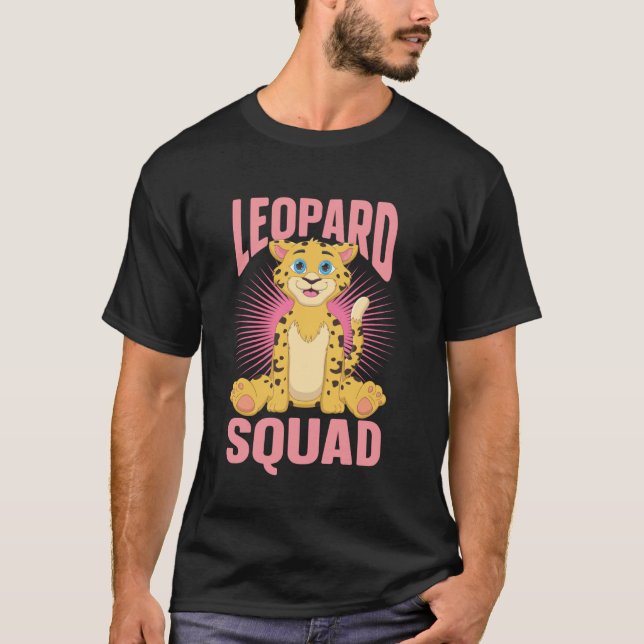 T-shirt Équipe de léopards de la faune de chat sauvage (Devant)