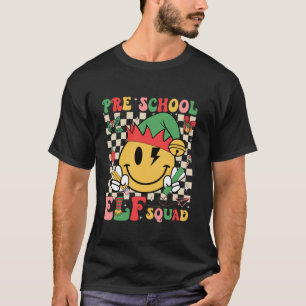T-shirt Équipe de lutins de maternelle de Noël visage sour
