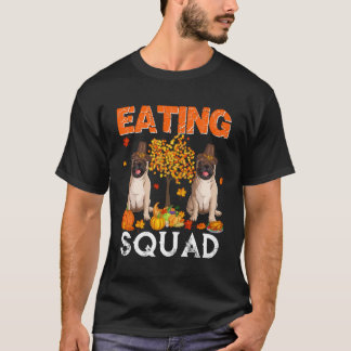 T-shirt Équipe De Manger Thanksgiving Deux Carlins D'Autom
