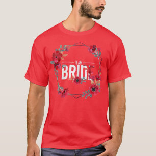 T-shirt Équipe de mariée féminine JGA fleurs mariage enter
