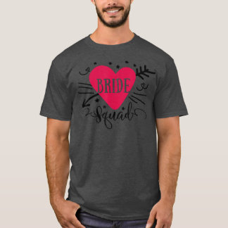 T-shirt Équipe de mariée flèche cœur mariage et enterremen
