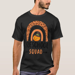 T-shirt Équipe de maternelle Citrouille Léopard Arc-en-cie