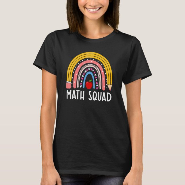 T-shirt Équipe de mathématiques arc-en-ciel Fun Math Teach (Devant)