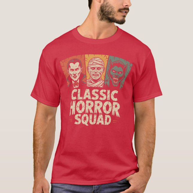 T-shirt Équipe de monstres d'Halloween de la Squad d'horre (Devant)