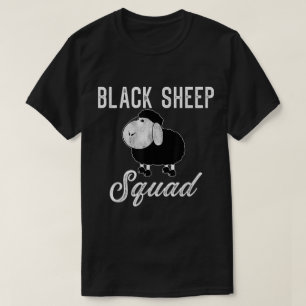T-shirt Équipe de mouton noir design amusant