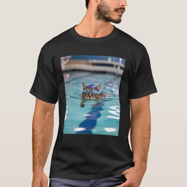 T-shirt équipe de natation compétitive chat mignon drôle n (Devant)