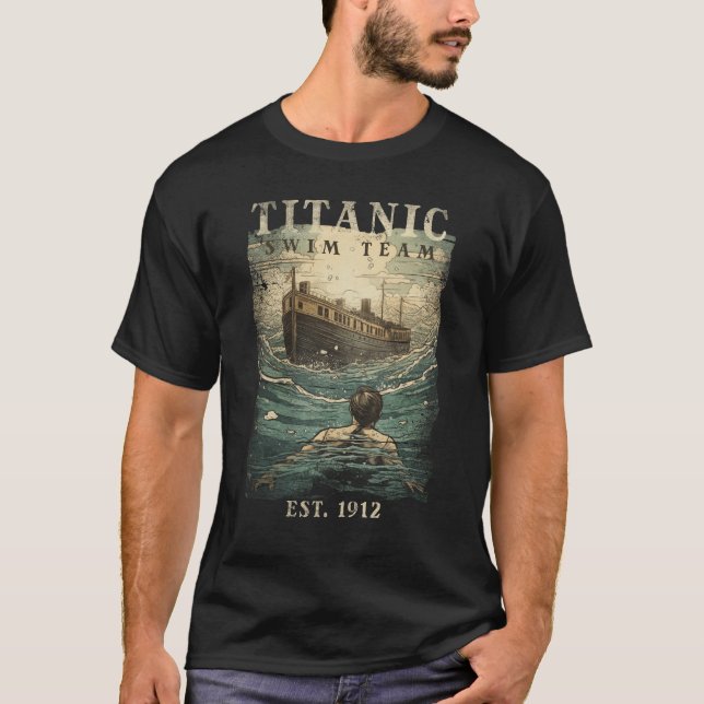 T-shirt Équipe de natation Titanic Fondée 1912 RMS Titanic (Devant)