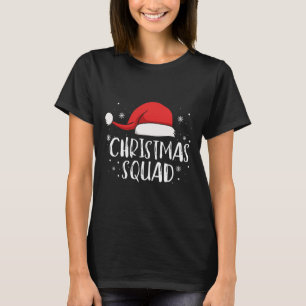 T-shirt Équipe de Noël Chapeau de Père Noël Rouge Clair Fa