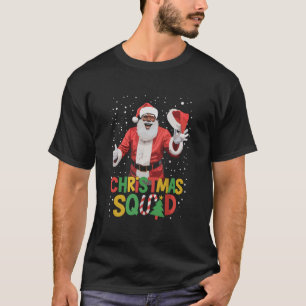 T-shirt Équipe de Noël de Santa noire afro-américaine