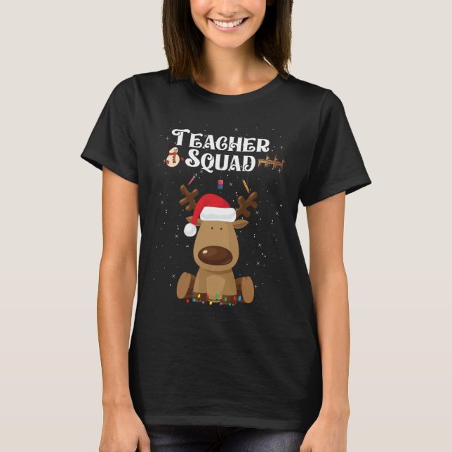 T-shirt Équipe de Noël Enseignant Renne  Enseignant Noël (Devant)
